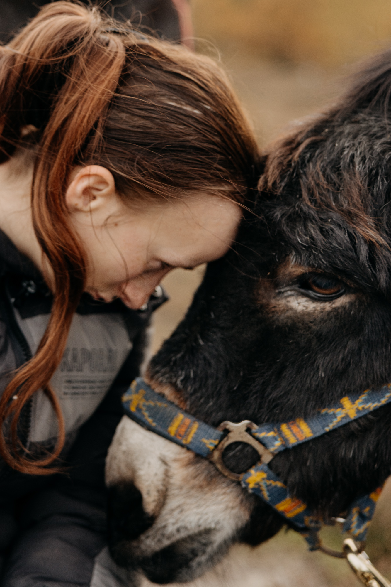 Zoé mit einem ihrer Esel – ein besonderer Moment der Verbindung